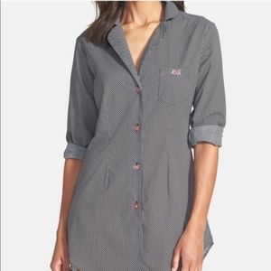 Betsey Johnson Katya Polka Dot Black Sleep Shirt